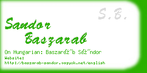 sandor baszarab business card